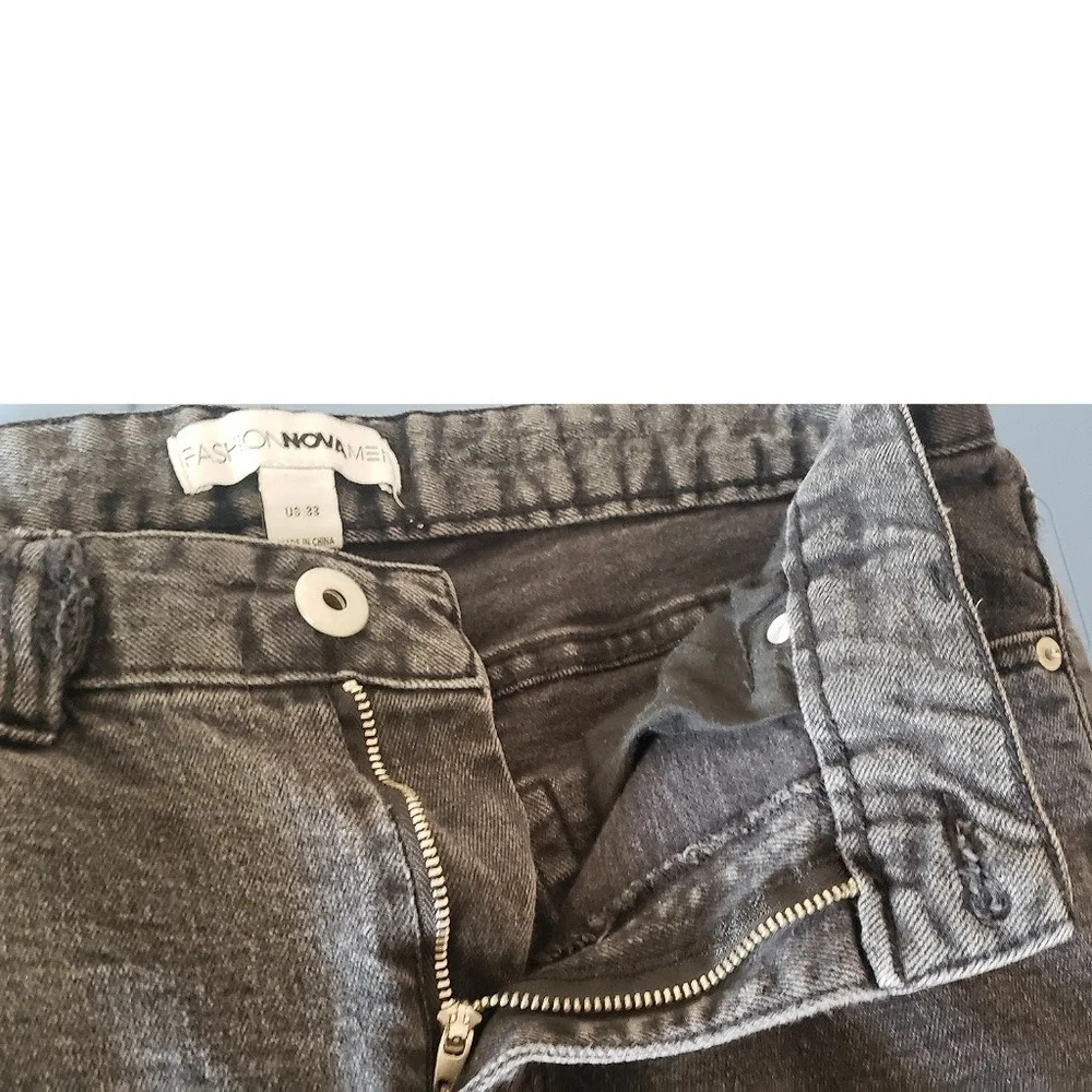Fashion Nova Jeans Black Mens Street Wear 33 Destroyed Grunge Rocker Destructed